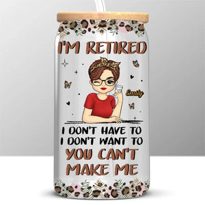 Retire From Work, But Not From Life - Personalized Custom Glass Cup, Iced Coffee Cup - Appreciation, Retirement Gift For Coworkers, Work Friends, Colleagues