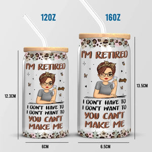 Retire From Work, But Not From Life - Personalized Custom Glass Cup, Iced Coffee Cup - Appreciation, Retirement Gift For Coworkers, Work Friends, Colleagues