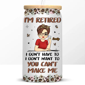 Retire From Work, But Not From Life - Personalized Custom Glass Cup, Iced Coffee Cup - Appreciation, Retirement Gift For Coworkers, Work Friends, Colleagues