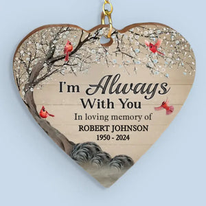 I'm Always With You - Memorial Personalized Custom Rotating Wooden Picture Frame - Sympathy Gift For Family Members