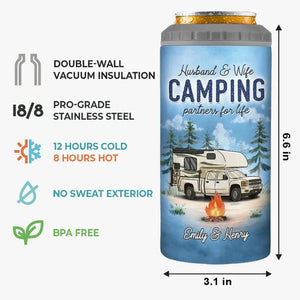 Every Moment Is A Fresh Beginning - Camping Personalized Custom 4 In 1 Can Cooler Tumbler - Gift For Couple, Husband Wife, Camping Lovers