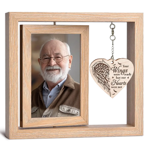 Not A Day Goes By That You Are Not Missed - Memorial Personalized Custom Rotating Wooden Picture Frame - Sympathy Gift For Family Members