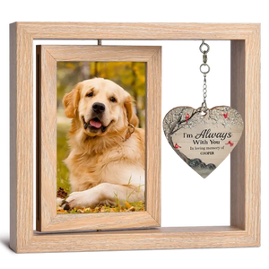 It's Hard To Say Goodbye To You - Memorial Personalized Custom Rotating Wooden Picture Frame - Sympathy Gift For Pet Owners, Pet Lovers