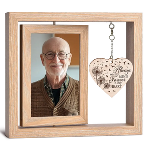 We Miss You And Love You Always - Memorial Personalized Custom Rotating Wooden Picture Frame - Sympathy Gift For Family Members