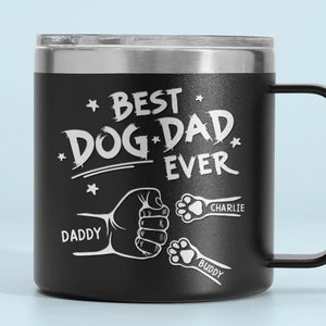 To The Most Pawsome Dad I Know - Dog & Cat Personalized Custom 14oz Stainless Steel Tumbler With Handle - Gift For Pet Owners, Pet Lovers