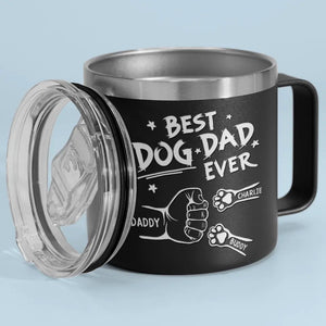 To The Most Pawsome Dad I Know - Dog & Cat Personalized Custom 14oz Stainless Steel Tumbler With Handle - Gift For Pet Owners, Pet Lovers