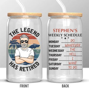 Life's Real Journey Begins At Retirement - Personalized Custom Glass Cup, Iced Coffee Cup - Appreciation, Retirement Gift For Coworkers, Work Friends, Colleagues