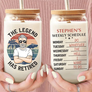 Life's Real Journey Begins At Retirement - Personalized Custom Glass Cup, Iced Coffee Cup - Appreciation, Retirement Gift For Coworkers, Work Friends, Colleagues