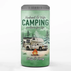 Every Moment Is A Fresh Beginning - Camping Personalized Custom 4 In 1 Can Cooler Tumbler - Gift For Couple, Husband Wife, Camping Lovers