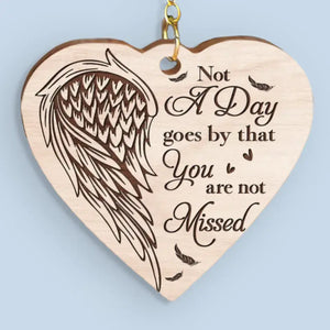 Not A Day Goes By That You Are Not Missed - Memorial Personalized Custom Rotating Wooden Picture Frame - Sympathy Gift For Family Members