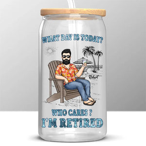 A Person Who Is Happy On Monday - Personalized Custom Glass Cup, Iced Coffee Cup - Appreciation, Retirement Gift For Coworkers, Work Friends, Colleagues