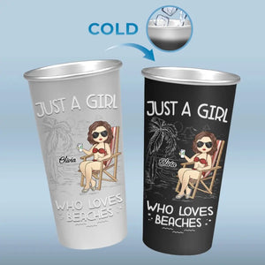 Good Times And Tan Lines - Bestie Personalized Custom Aluminum Changing Color Cup - Summer Vacation Gift For Best Friends, BFF, Sisters