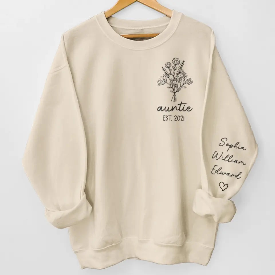 Family Means Nobody Gets Left Behind Or Forgotten - Family Personalized Custom Unisex Sweatshirt With Design On Sleeve - Gift For Family Members