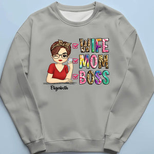 Wife, Mom, Boss - Family Personalized Custom Unisex T-shirt, Hoodie, Sweatshirt - Gift For Mom