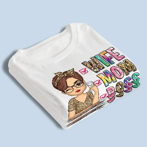 Wife, Mom, Boss - Family Personalized Custom Unisex T-shirt, Hoodie, Sweatshirt - Gift For Mom