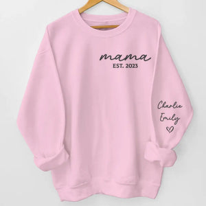 Mama Her Love Is Unconditional - Family Personalized Custom Embroidered Sweatshirt - Gift For Mom, Grandma