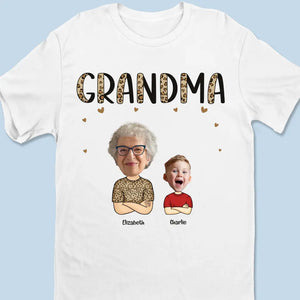 Custom Photo A Grandma Is A Hug Waiting To Happen - Family Personalized Custom Unisex T-shirt, Hoodie, Sweatshirt - Gift For Mom, Grandma