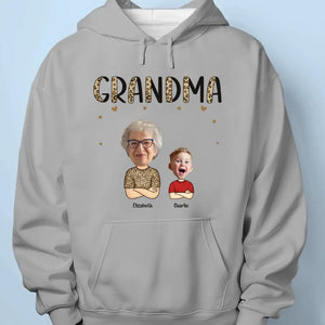 Custom Photo A Grandma Is A Hug Waiting To Happen - Family Personalized Custom Unisex T-shirt, Hoodie, Sweatshirt - Gift For Mom, Grandma