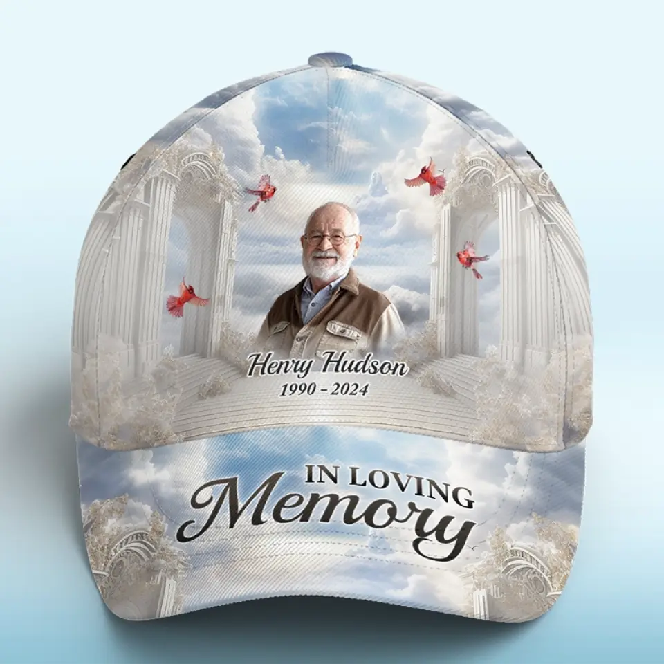 Custom Photo In Loving Memory - Memorial Personalized Custom Hat, All Over Print Classic Cap - Sympathy Gift For Family Members