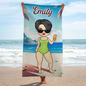 Sunshine Is The Best Accessory - Bestie Personalized Custom Beach Towel - Summer Vacation Gift, Birthday Pool Party Gift For Best Friends, BFF, Sisters