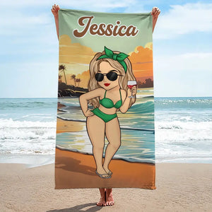 Summer Is The Season For Playful Adventures With Friends - Bestie Personalized Custom Beach Towel - Summer Vacation Gift, Birthday Pool Party Gift For Best Friends, BFF, Sisters