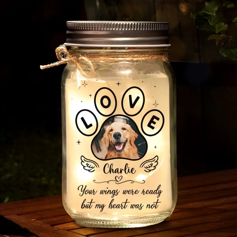 Custom Photo You Made Our Lives Whole - Memorial Personalized Custom Mason Jar Light - Sympathy Gift For Pet Owners, Pet Lovers