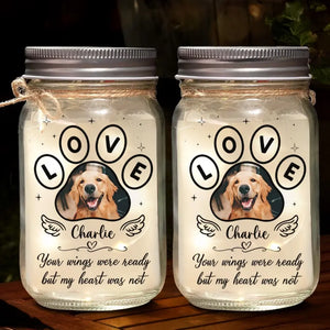 Custom Photo You Made Our Lives Whole - Memorial Personalized Custom Mason Jar Light - Sympathy Gift For Pet Owners, Pet Lovers