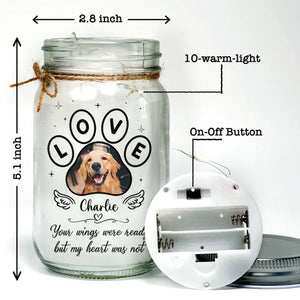 Custom Photo You Made Our Lives Whole - Memorial Personalized Custom Mason Jar Light - Sympathy Gift For Pet Owners, Pet Lovers