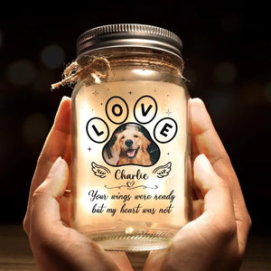 Custom Photo You Made Our Lives Whole - Memorial Personalized Custom Mason Jar Light - Sympathy Gift For Pet Owners, Pet Lovers