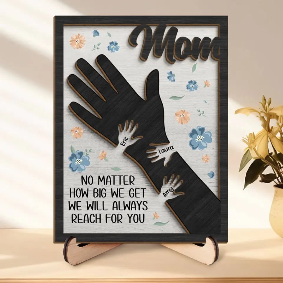 Your Love Ties Our Family Together - Family Personalized Custom 2-Layered Wooden Plaque With Stand - Gift For Mom, Grandma