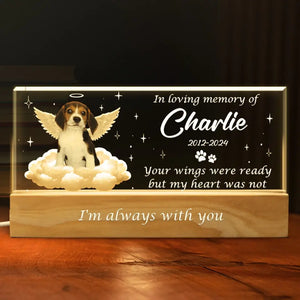 Custom Photo Your Wings Were Ready - Memorial Personalized Custom Acrylic Letters 3D LED Night Light - Sympathy Gift For Pet Owners, Pet Lovers