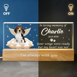 Custom Photo Your Wings Were Ready - Memorial Personalized Custom Acrylic Letters 3D LED Night Light - Sympathy Gift For Pet Owners, Pet Lovers