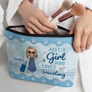 The Sky Is Calling And I Must Go - Travel Personalized Custom Cosmetic Bag - Holiday Vacation Gift, Gift For Adventure Travel Lovers