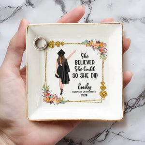 Congrats On Your New Piece Of Paper - Family Personalized Custom Jewelry Dish - Graduation Gift For Family Members, Siblings, Brothers, Sisters