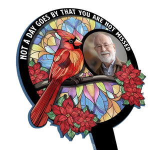 Custom Photo We're Always With You - Memorial Personalized Custom Stain Glass Style Acrylic Garden Stake - Sympathy Gift For Family Members