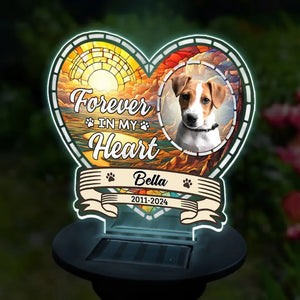 Custom Photo I Am Forever In Your Heart  - Memorial Personalized Custom Garden Solar Light - Sympathy Gift For Pet Owners, Pet Lovers