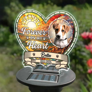 Custom Photo I Am Forever In Your Heart  - Memorial Personalized Custom Garden Solar Light - Sympathy Gift For Pet Owners, Pet Lovers