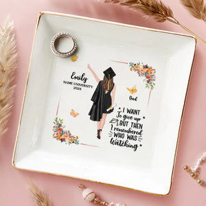 Congratulations On Graduating, We Are So Proud - Family Personalized Custom Jewelry Dish - Graduation Gift For Family Members, Siblings, Brothers, Sisters