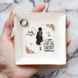 Congratulations On Graduating, We Are So Proud - Family Personalized Custom Jewelry Dish - Graduation Gift For Family Members, Siblings, Brothers, Sisters