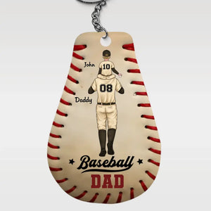 Baseball Dad - Family Personalized Custom Shaped Acrylic Keychain - Gift For Family Members, Sport Lovers, Sport Players