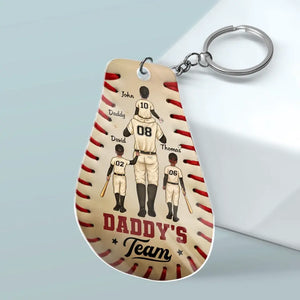 Baseball Dad - Family Personalized Custom Shaped Acrylic Keychain - Gift For Family Members, Sport Lovers, Sport Players