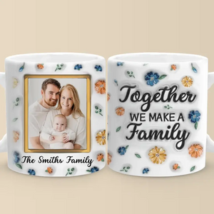 Custom Photo Family Where Love Never Ends - Family Personalized Custom 3D Inflated Effect Printed Mug - Gift For Family Members