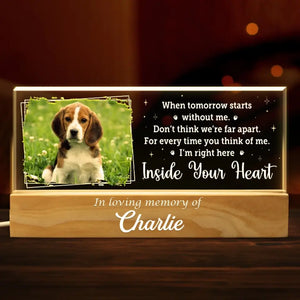 Custom Photo Paws In Heaven, Prints In Our Hearts - Memorial Personalized Custom Acrylic Letters 3D LED Night Light - Sympathy Gift For Pet Owners, Pet Lovers