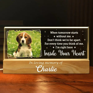 Custom Photo Paws In Heaven, Prints In Our Hearts - Memorial Personalized Custom Acrylic Letters 3D LED Night Light - Sympathy Gift For Pet Owners, Pet Lovers