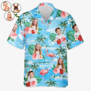 Custom Photo Those Kids Are Ready To Go To The Beach - Family Personalized Custom Unisex Tropical Hawaiian Aloha Shirt - Summer Vacation Gift, Gift For Family Members, Pet Owners, Pet Lovers