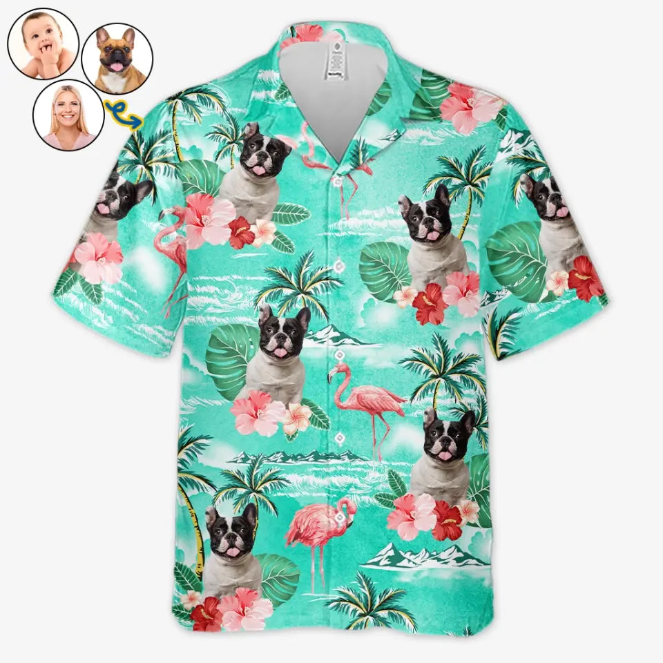 Custom Photo Beach Time - Dog & Cat Personalized Custom Unisex Tropical Hawaiian Aloha Shirt - Summer Vacation Gift, Gift For Pet Owners, Pet Lovers