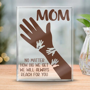 Your Hand Holds Our Tiny Hearts - Family Personalized Custom Rectangle Shaped Acrylic Plaque - Gift For Mom, Grandma