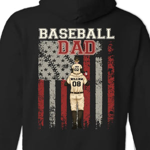 Always With Daddy's Team - Family Personalized Custom Back Printed Unisex T-shirt, Hoodie, Sweatshirt - Gift For Dad, Sport Lovers, Sport Players