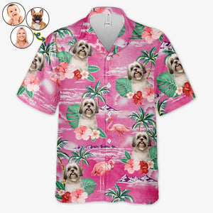 Custom Photo Bring The Joy To The Beach - Dog & Cat Personalized Custom Unisex Tropical Hawaiian Aloha Shirt - Summer Vacation Gift, Gift For Pet Owners, Pet Lovers