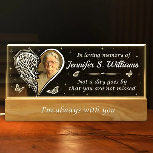 Custom Photo The Loss Is Immeasurable, But So Is The Love Left Behind - Memorial Personalized Custom Acrylic Letters 3D LED Night Light - Sympathy Gift For Family Members